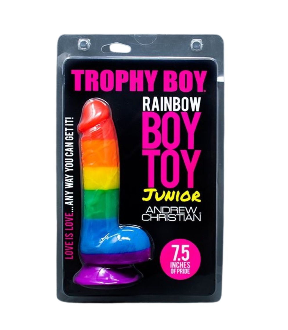 Andrew Christian TROPHY BOY Rainbow 19cm Boy Toy JUNIOR Dildo
