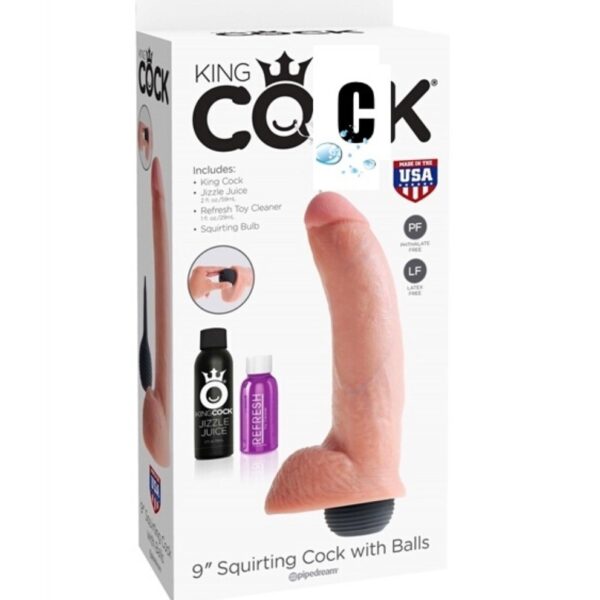 Pipedream King Cock With Balls - Squirti 9" natur