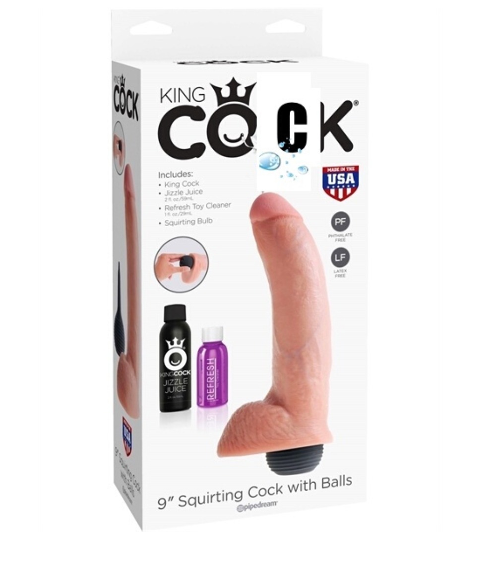 Pipedream King Cock With Balls - Squirti 9" natural