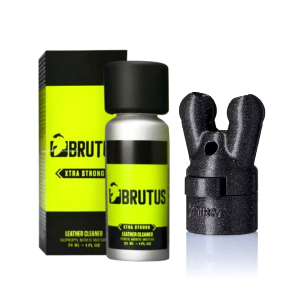 Sniff it Combo! Brutus XTRA Strong 24ml Poppers mit Poppers Booster Cap XTRM Double Small Black LEAK PROOF